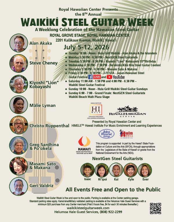 2026 Waikīkī Steel Guitar Week Poster